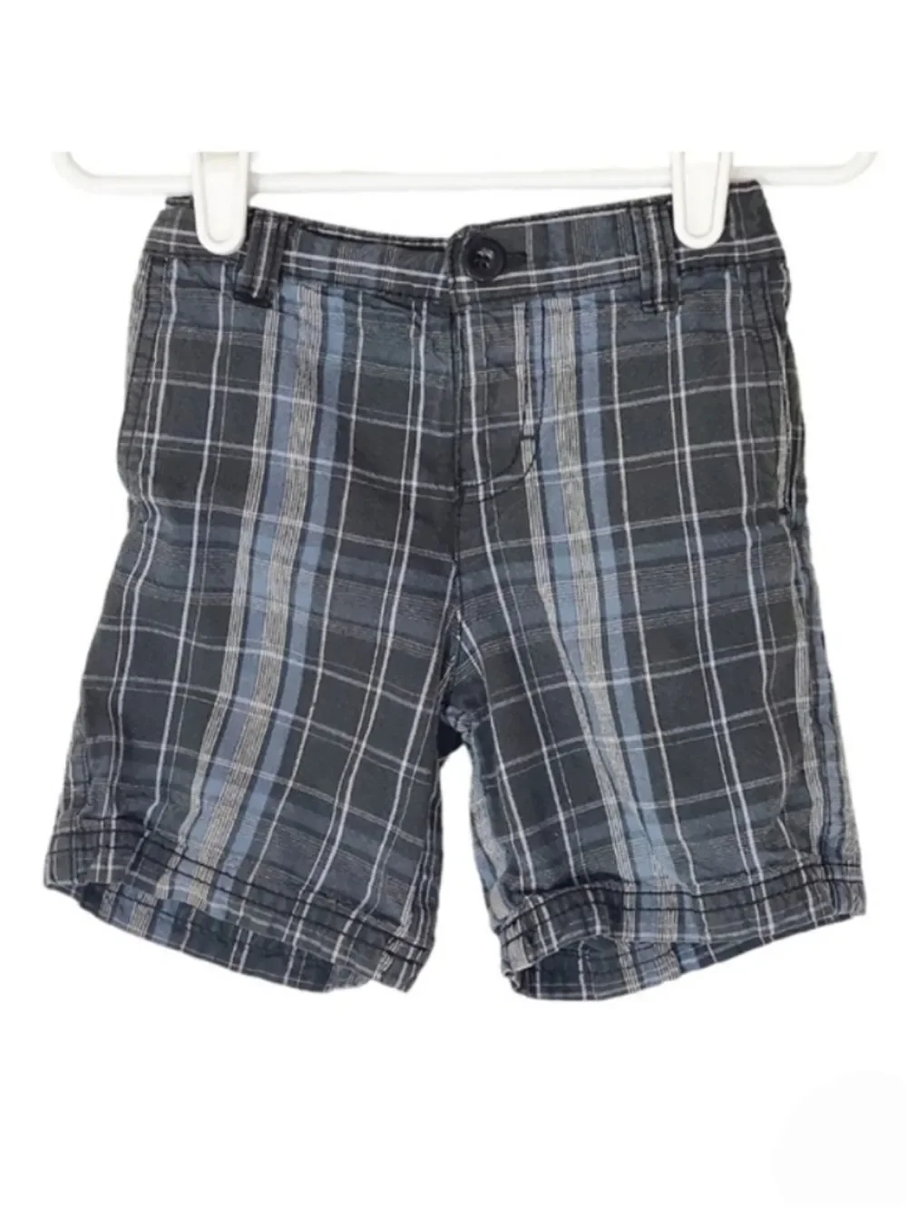 K1265 * Dickies Boys Plaid Shorts Black/Gray Blue Size 18M